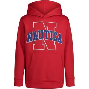 imageNautica Boys Long Sleeve Fleece Pullover Hoodie Comfortable Relaxed FitRed