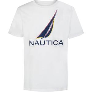 imageNautica Boys Short Sleeve JClass Logo Crew Neck TShirt Soft Comfortable Relaxed FitColor Shade Marshmallow