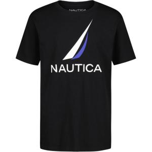 imageNautica Boys Short Sleeve JClass Logo Crew Neck TShirt Soft Comfortable Relaxed FitJclass Black