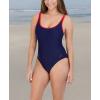 imageNautica Womens OnePiece Swimsuit  Slimming Tummy Control Bathing Suit QuickDry Fabric Bikini SwimsuitNavy Red