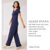 imageNautica Womens Pajama Pants  Lightweight Wide Leg Lounge Pants  Cotton Knit Jersey  Sleepwear Loungewear PJs for WomenHeather Blue