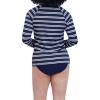 imageNautica Womens Standard Rashguard  QuickDry UPF Protection Swim Shirt Pool Beach Hiking Yoga VolleyballBlue White Stripe