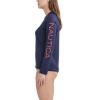 imageNautica Womens Standard Rashguard  QuickDry UPF Protection Swim Shirt Pool Beach Hiking Yoga VolleyballDeep Sea