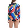 imageNautica Womens Standard Rashguard  QuickDry UPF Protection Swim Shirt Pool Beach Hiking Yoga VolleyballMulti Print
