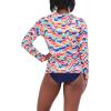 imageNautica Womens Standard Rashguard  QuickDry UPF Protection Swim Shirt Pool Beach Hiking Yoga VolleyballRainbow Multi