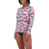 imageNautica Womens Standard Rashguard  QuickDry UPF Protection Swim Shirt Pool Beach Hiking Yoga VolleyballRainbow Multi