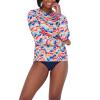imageNautica Womens Standard Rashguard  QuickDry UPF Protection Swim Shirt Pool Beach Hiking Yoga VolleyballRainbow Multi