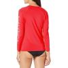 imageNautica Womens Standard Rashguard  QuickDry UPF Protection Swim Shirt Pool Beach Hiking Yoga VolleyballRed