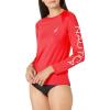 imageNautica Womens Standard Rashguard  QuickDry UPF Protection Swim Shirt Pool Beach Hiking Yoga VolleyballRed