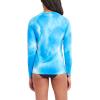 imageNautica Womens Standard Rashguard  QuickDry UPF Protection Swim Shirt Pool Beach Hiking Yoga VolleyballTie Dye Blue