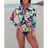 imageNautica Womens Standard Rashguard  QuickDry UPF Protection Swim Shirt Pool Beach Hiking Yoga VolleyballTrade Wind Multi