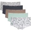 imageNautica Womens Cotton Boyshort Underwear Set 5PackNt FloralZen GardenSand BarChainmetalBrush Script