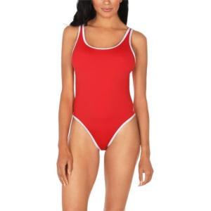 imageNautica Womens OnePiece Swimsuit  Slimming Tummy Control Bathing Suit QuickDry Fabric Bikini SwimsuitCherry Red