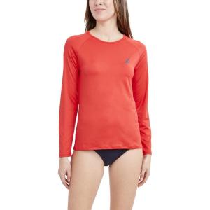 imageNautica Womens Standard Rashguard  QuickDry UPF Protection Swim Shirt Pool Beach Hiking Yoga VolleyballOrange