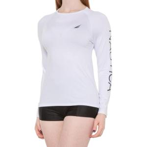 imageNautica Womens Standard Rashguard  QuickDry UPF Protection Swim Shirt Pool Beach Hiking Yoga VolleyballSolid White