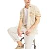 imageNautica Mens Striped Camp ShirtMilitary Tan