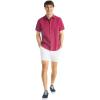 imageNautica Mens Sustainably Crafted Linen ShortSleeve ShirtCrimson Sunset