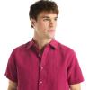 imageNautica Mens Sustainably Crafted Linen ShortSleeve ShirtCrimson Sunset