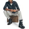 imageNautica Mens Sustainably Crafted Plaid Flannel ShirtTrue Black