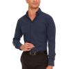 imageNautica Slim Fit Mens Dress Shirts Long Sleeve Performance Polyester Blend Fabric Wrinkle Free 4Way StretchNavy Solid