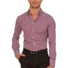 imageNautica Slim Fit Mens Dress Shirts Long Sleeve Performance Polyester Blend Fabric Wrinkle Free 4Way StretchRed Plaid