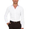 imageNautica Slim Fit Mens Dress Shirts Long Sleeve Performance Polyester Blend Fabric Wrinkle Free 4Way StretchWhite Solid