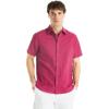imageNautica Mens Sustainably Crafted Linen ShortSleeve ShirtCrimson Sunset