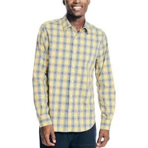 imageNautica Mens Navtech Plaid ShirtLight Mimosa