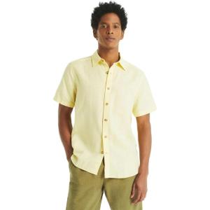 imageNautica Mens Sustainably Crafted Linen ShortSleeve ShirtCorn