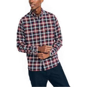 imageNautica Mens Sustainably Crafted Plaid Flannel ShirtBiking Red