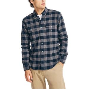 imageNautica Mens Sustainably Crafted Plaid Flannel ShirtGrey Heather