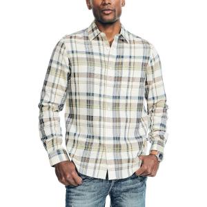 imageNautica Mens Sustainably Crafted Plaid ShirtOatmeal