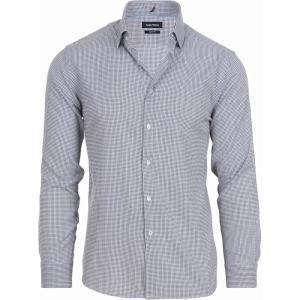 imageNautica Slim Fit Mens Dress Shirts Long Sleeve Performance Polyester Blend Fabric Wrinkle Free 4Way StretchBlack Check