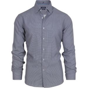 imageNautica Slim Fit Mens Dress Shirts Long Sleeve Performance Polyester Blend Fabric Wrinkle Free 4Way StretchBlack Micro Checks