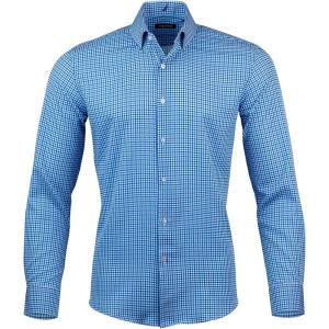 imageNautica Slim Fit Mens Dress Shirts Long Sleeve Performance Polyester Blend Fabric Wrinkle Free 4Way StretchClassic Blue Plaid