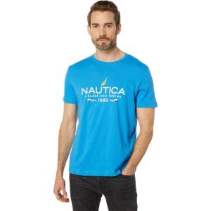 imageNautica Mens Sustainably Crafted Sailing Graphic TShirtStarlight Blue