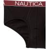 imageNautica Mens Classic Cotton Stretch Multipack BriefsBlack  BlackTawny PortWhite Waistband