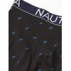 imageNautica Mens Cotton Stretch 4 Pack Boxer BriefsBlackBright CobaltStripe 2Sail Print