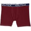 imageNautica Mens Cotton Stretch 4 Pack Boxer BriefsBlackTawny PortSpruce BlackAnchor Print