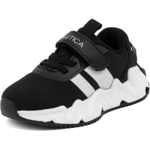 imageNautica Kids Fashion Sneaker Athletic Running Shoe with One Strap Boys  GirlsToddlerLittle KidBlackmanalapin