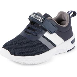 imageNautica Kids Fashion Sneaker Athletic Running Shoe with One Strap Boys  GirlsToddlerLittle KidNavy Greybreck