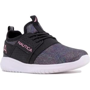 imageNautica Kids Girls Metallic Fashion Sneaker LaceUp Athletic Running Shoe I kappil I Big Kid  Little Kid  ToddlerBlack Oil Slick Meshkappil 4