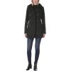 imageNautica Womens Soft Wool Blend Peacoat  Double Breasted Winter Coat with Detachable HoodBlack