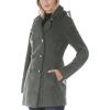 imageNautica Womens Soft Wool Blend Peacoat  Double Breasted Winter Coat with Detachable HoodGray