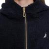 imageNautica Womens Solid Sherpa Zipup Hoodie JacketNight Sky