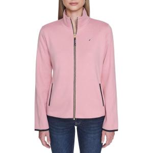 imageNautica Womens Mockneck Zip Up Fleece JacketBridal Rose