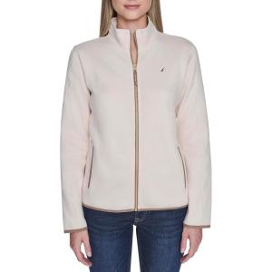 imageNautica Womens Mockneck Zip Up Fleece JacketWhite Swan