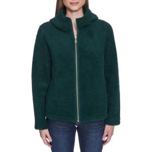 imageNautica Womens Solid Sherpa Zipup Hoodie JacketForest