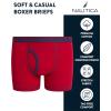 imageNautica Boys Boxer Briefs  36 Pack Comfort Stretch Cotton Kids Underwear Boxers for Boys with Contour Pouch Sizes 618Grey PrintRedPatriot Blue 3pk