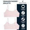 imageNautica Girls Training Bra  2 Pack4 Pack Seamless Padded Bralette Underwear for Girls with Removable Pads Sizes SXLPinkWhiteHeather GreyBlue4pk